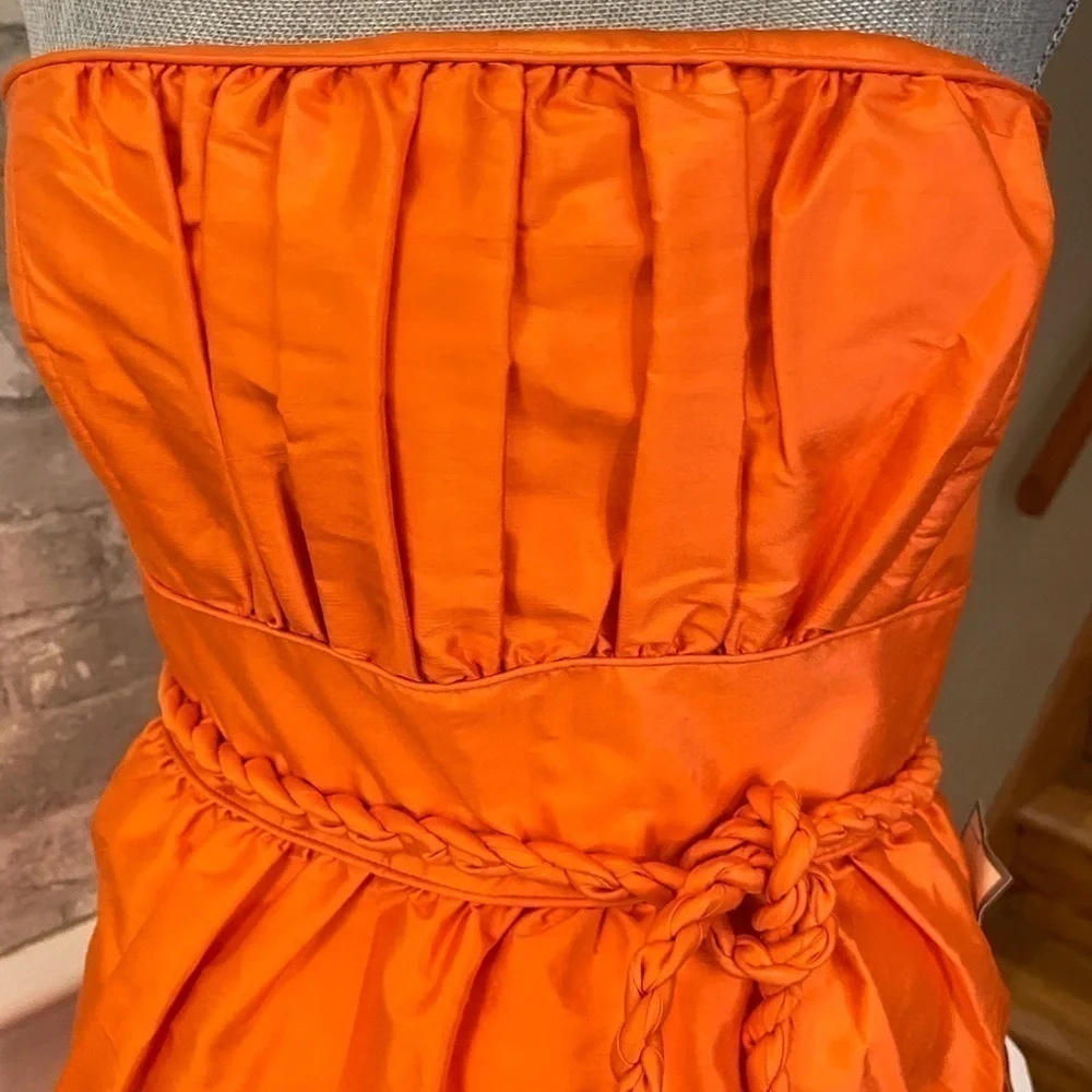 J CREW STRAPLESS SILK TANGERINE SPECIAL OCCASION DRESS